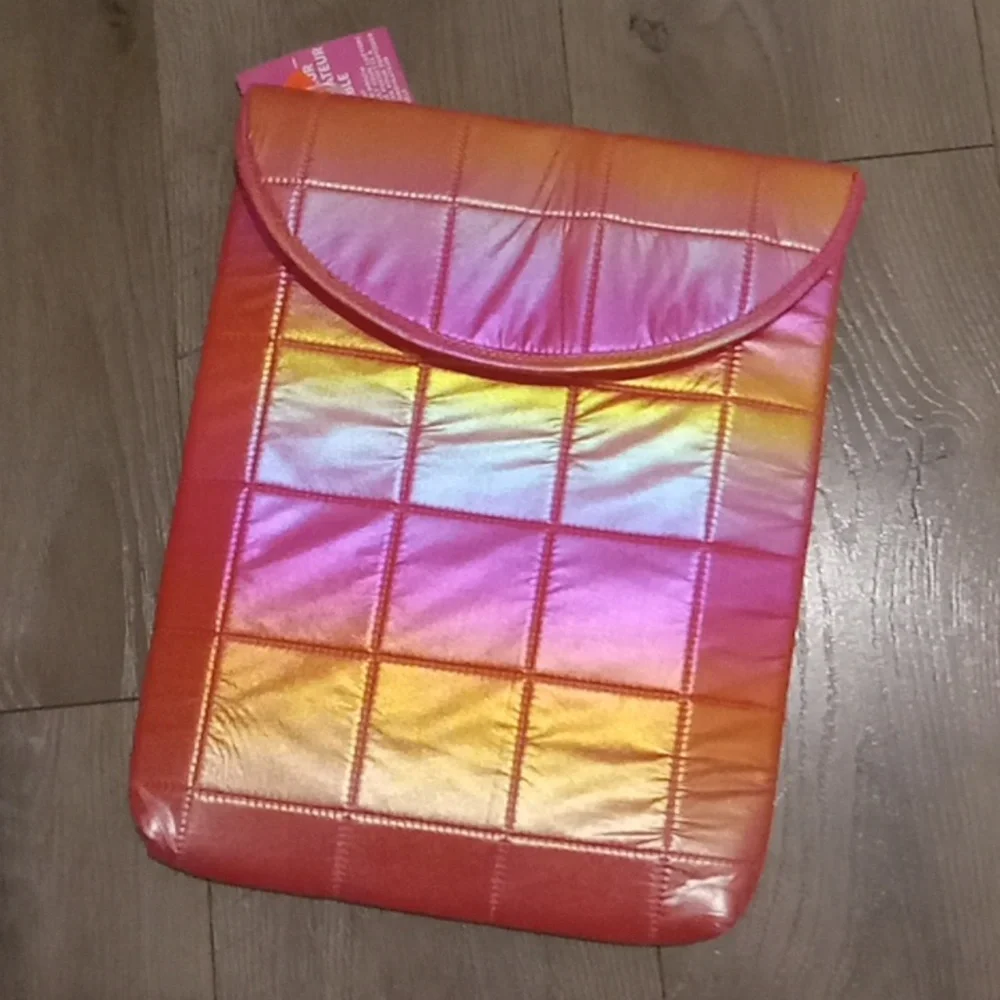 Laptop Sleeve- Pink Iradesant Velcro Sleeve (14.5 × 11.25)